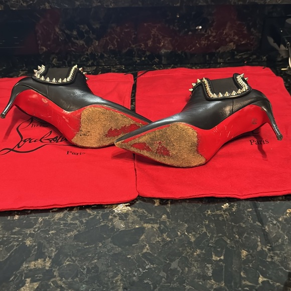 Christian Louboutin Studded Leather Ankle Boots – Black – Size 37.5 - Picture 12 of 16